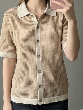 Pablo Open Stitch Short Sleeve Button-Up Shirt Cotton On